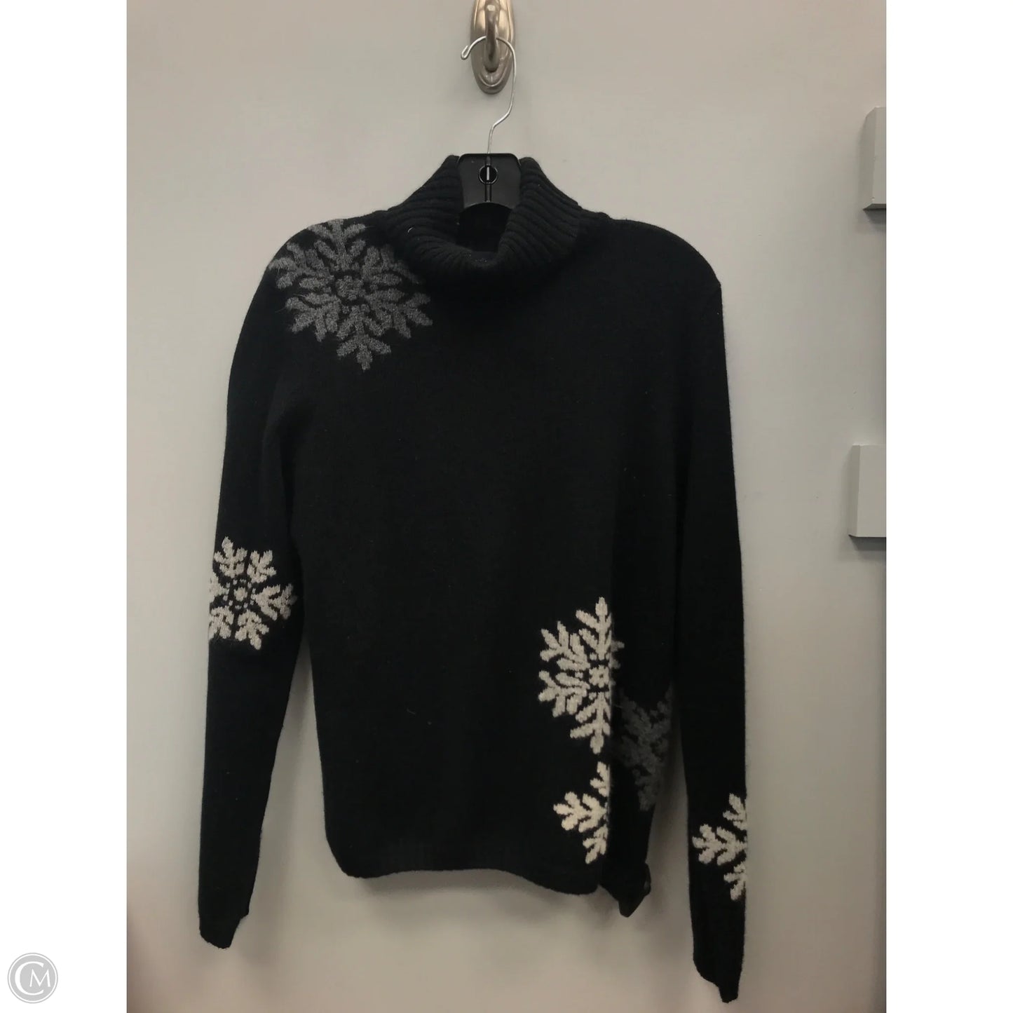 Sweater By Eddie Bauer In Black & Grey, Size: L