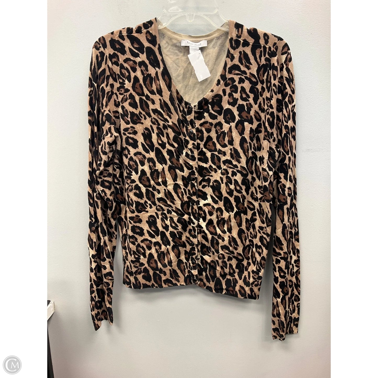 Cardigan By White House Black Market In Animal Print, Size: L