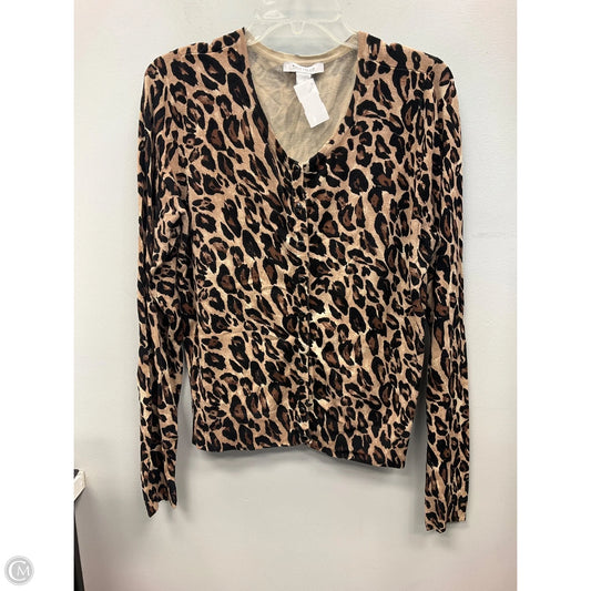 Cardigan By White House Black Market In Animal Print, Size: L