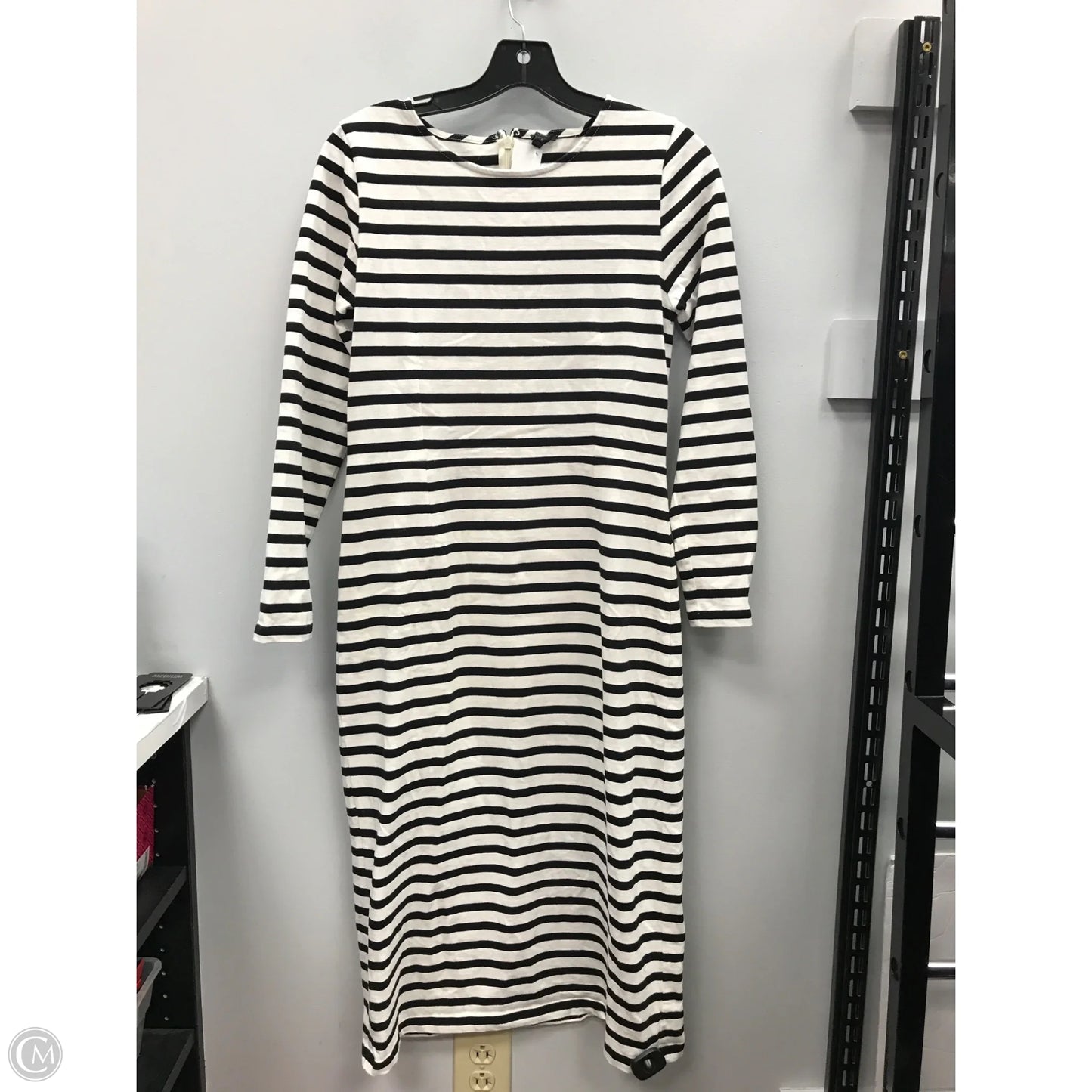 Dress Casual Midi By J. Crew In Striped Pattern, Size: 6