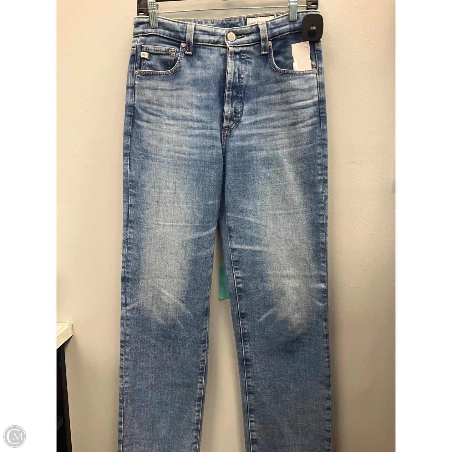 Jeans Straight By Ag Jeans In Blue Denim, Size: 4