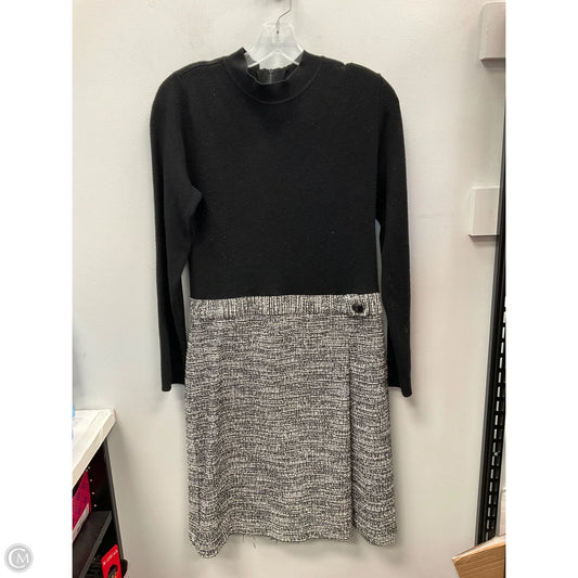 Dress Casual Midi By Calvin Klein In Black & White, Size: M