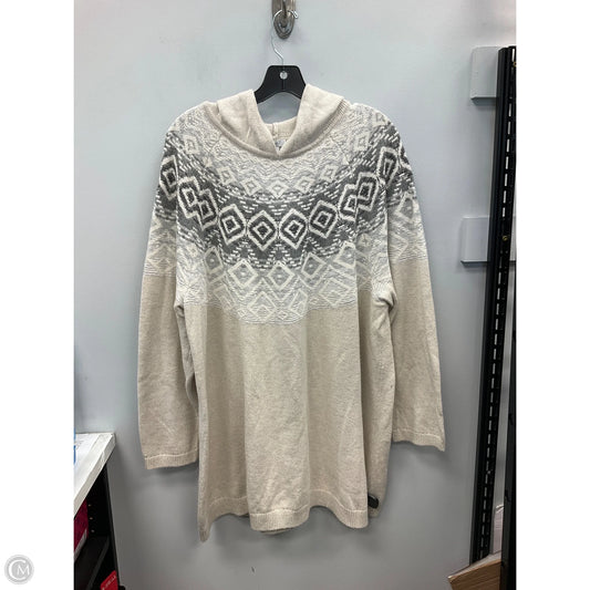 Sweater By J. Jill In Cream & Grey, Size: 3x