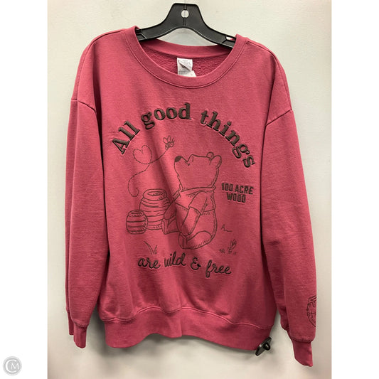 Sweatshirt Collar By Disney In Maroon, Size: Xxl