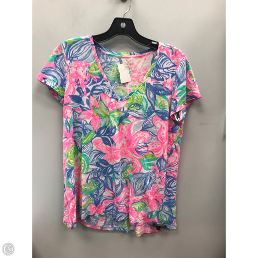 Top Short Sleeve Designer By Lilly Pulitzer In Multi-colored, Size: M