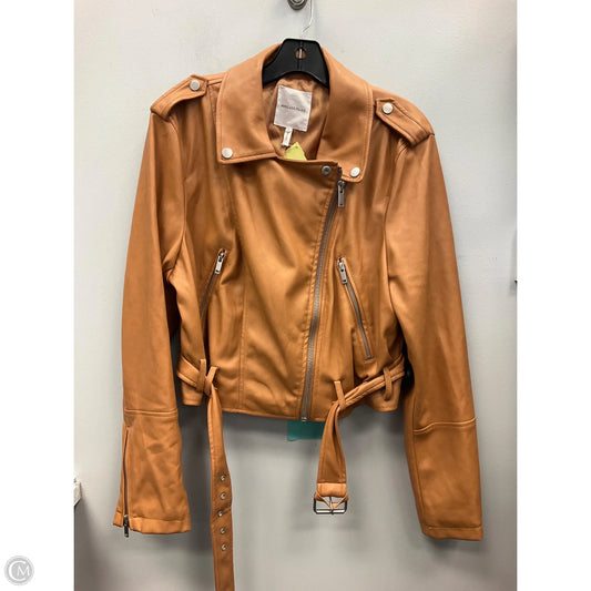 Jacket Moto By Avec Les Filles In Tan, Size: Xl