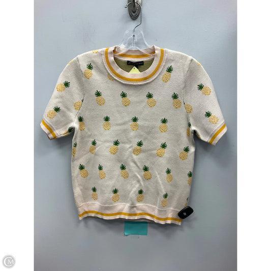 Sweater Short Sleeve By Adrianna Papell In Cream, Size: S