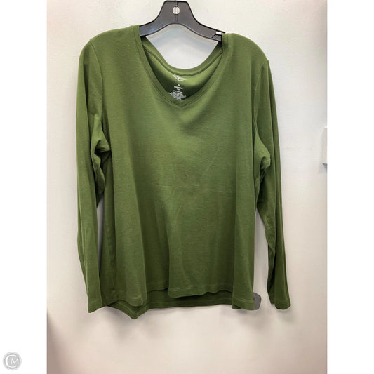 Top Long Sleeve Basic By St Johns Bay In Green, Size: Xl