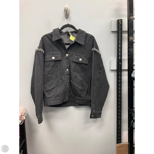 Jacket Denim By Vici In Black Denim, Size: M