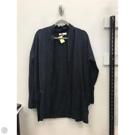 Sweater Cardigan By Loft In Navy, Size: L