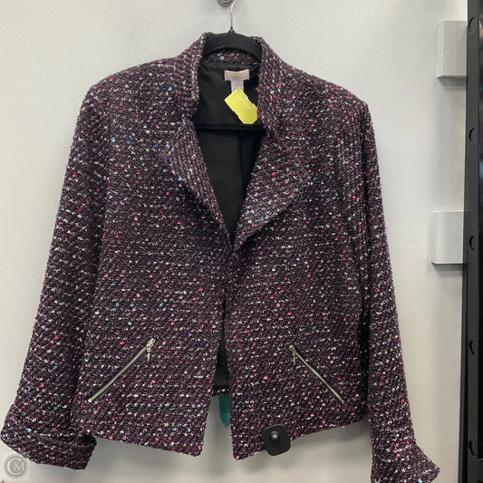 Blazer By Chicos In Black & Purple, Size: L