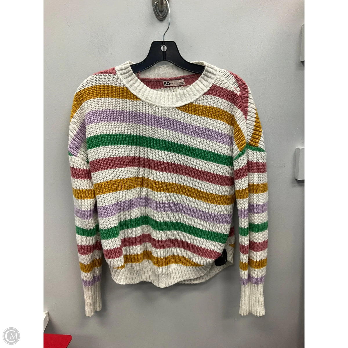 Sweater By So In Striped Pattern, Size: L