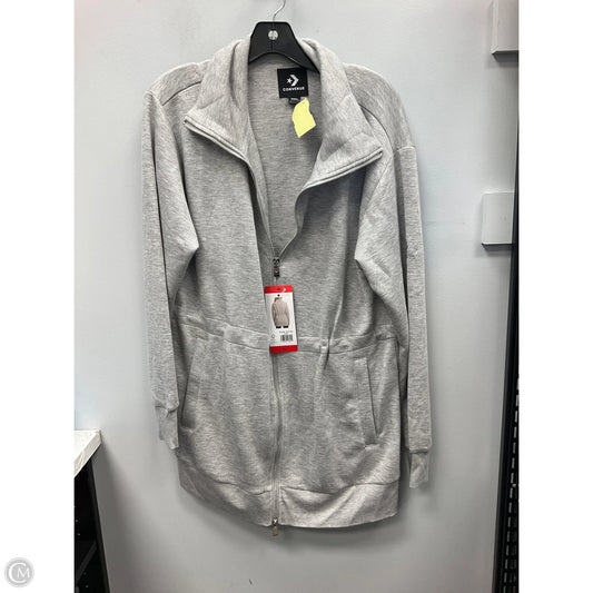 Athletic Jacket By Converse In Grey, Size: M