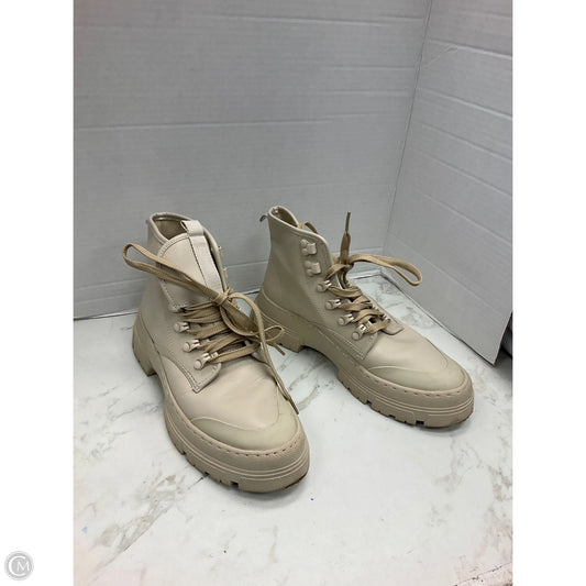 Boots Ankle Heels By Zara In Cream, Size: 7.5