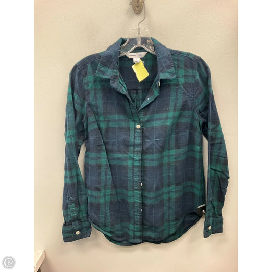 Top Long Sleeve By Old Navy In Plaid Pattern, Size: S