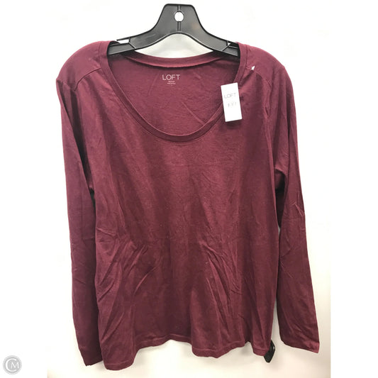 Top Long Sleeve Basic By Loft In Maroon, Size: L