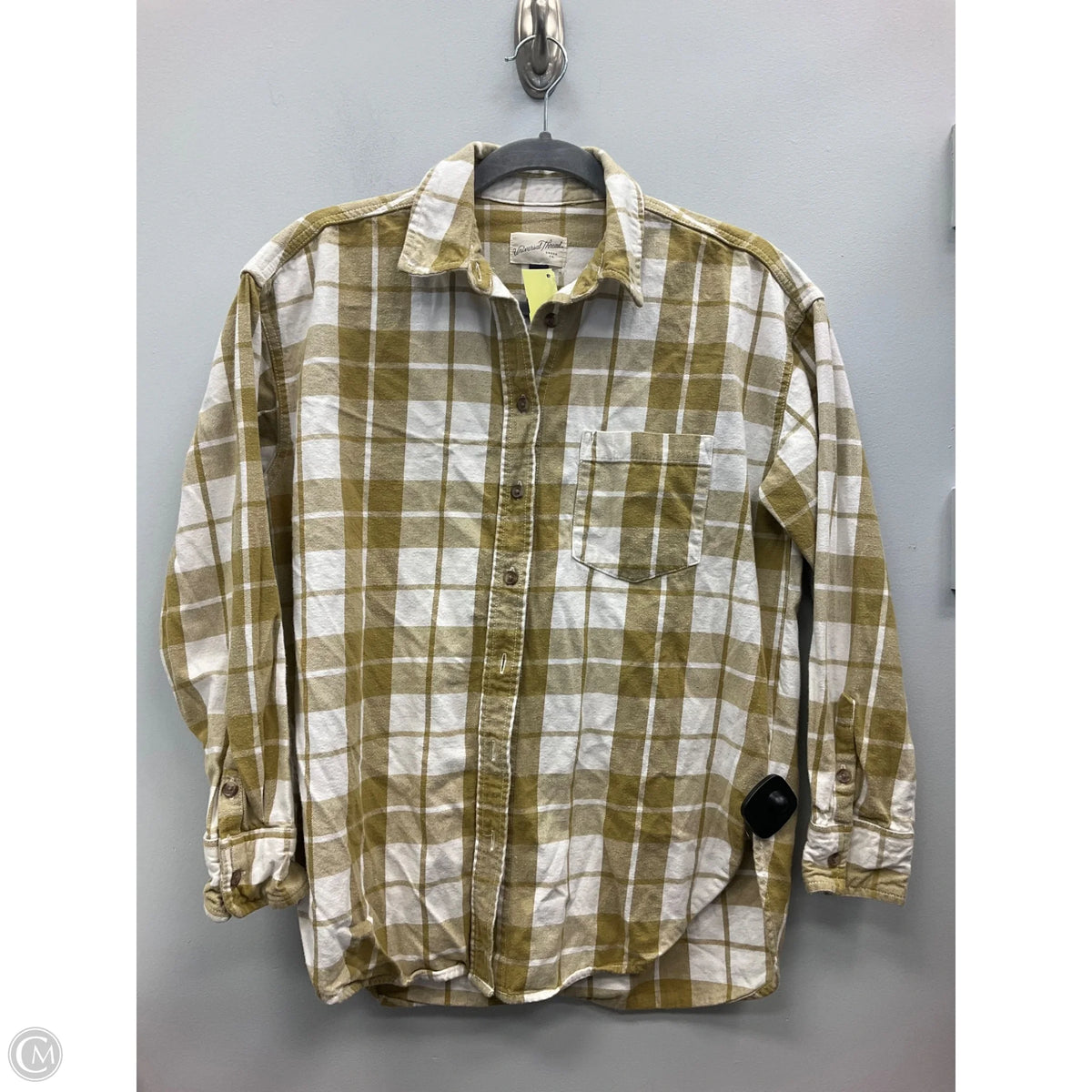 Top Long Sleeve By Universal Thread In Plaid Pattern, Size: Xs