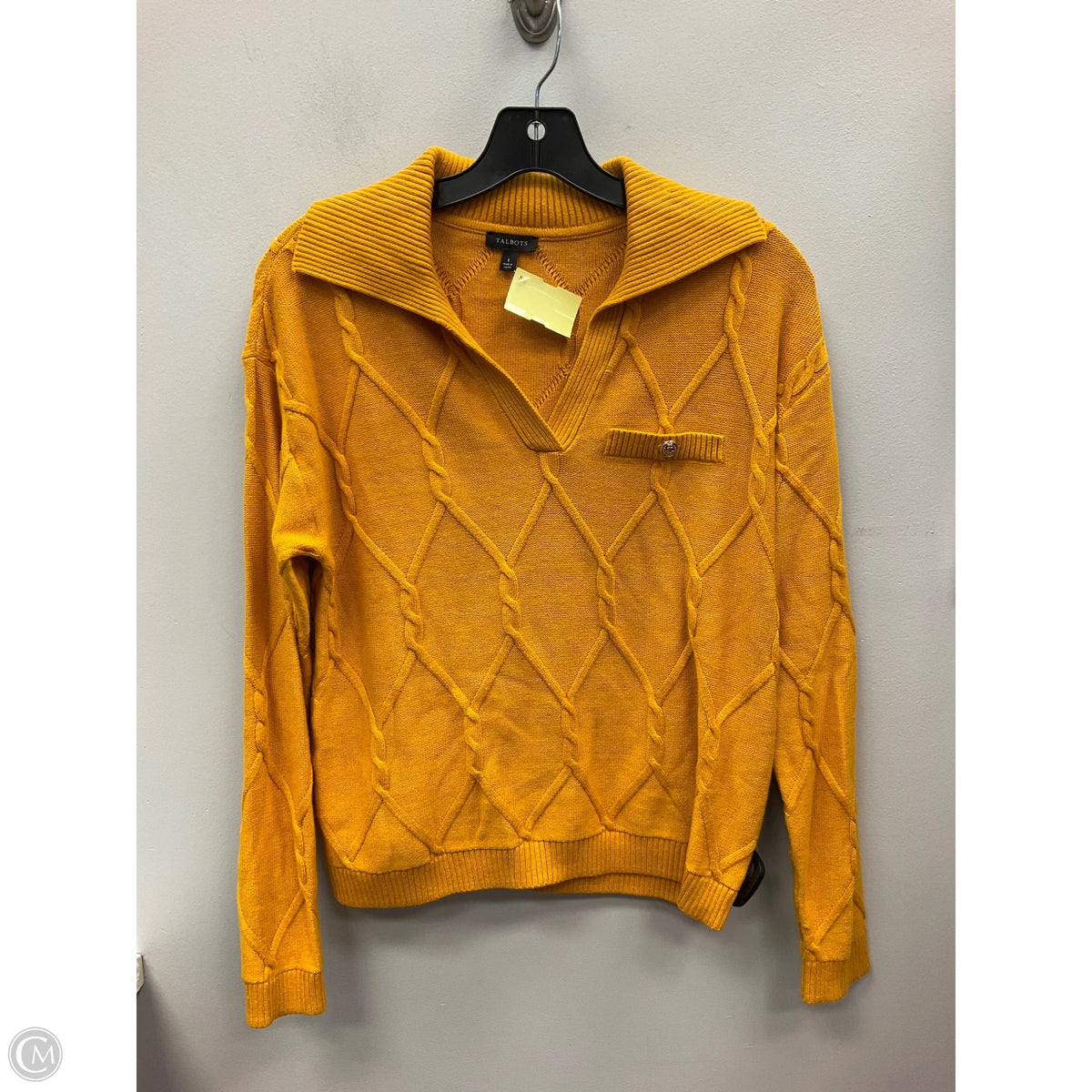 Sweater By Talbots In Gold, Size: S