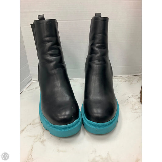 Boots Ankle Heels By Nine West In Black & Blue, Size: 10