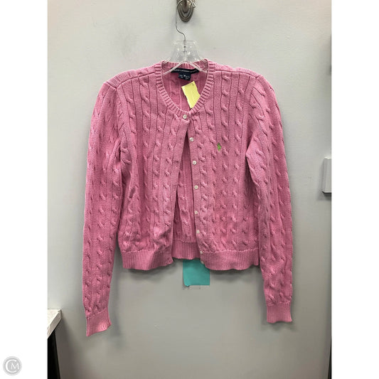 Sweater Cardigan By Ralph Lauren In Pink, Size: M
