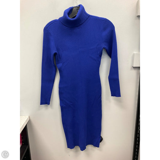 Dress Sweater By Nina Leonard In Blue, Size: S
