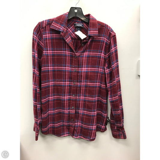 Top Long Sleeve By Lands End In Plaid Pattern, Size: 6
