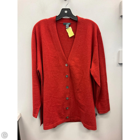 Sweater Cardigan Cashmere By Clothes Mentor In Red, Size: 1x