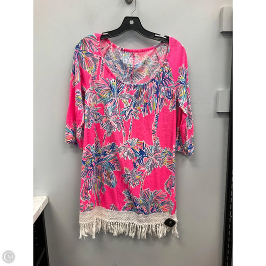 Swimwear Cover-up Designer By Lilly Pulitzer In Blue & Pink, Size: Xxs