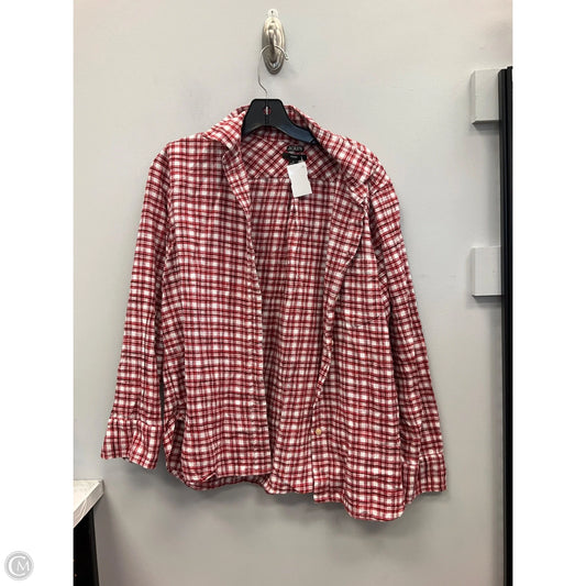 Top Long Sleeve By J. Crew In Plaid Pattern, Size: 10