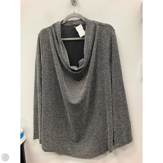 Top Long Sleeve By Grace In Silver, Size: 1x