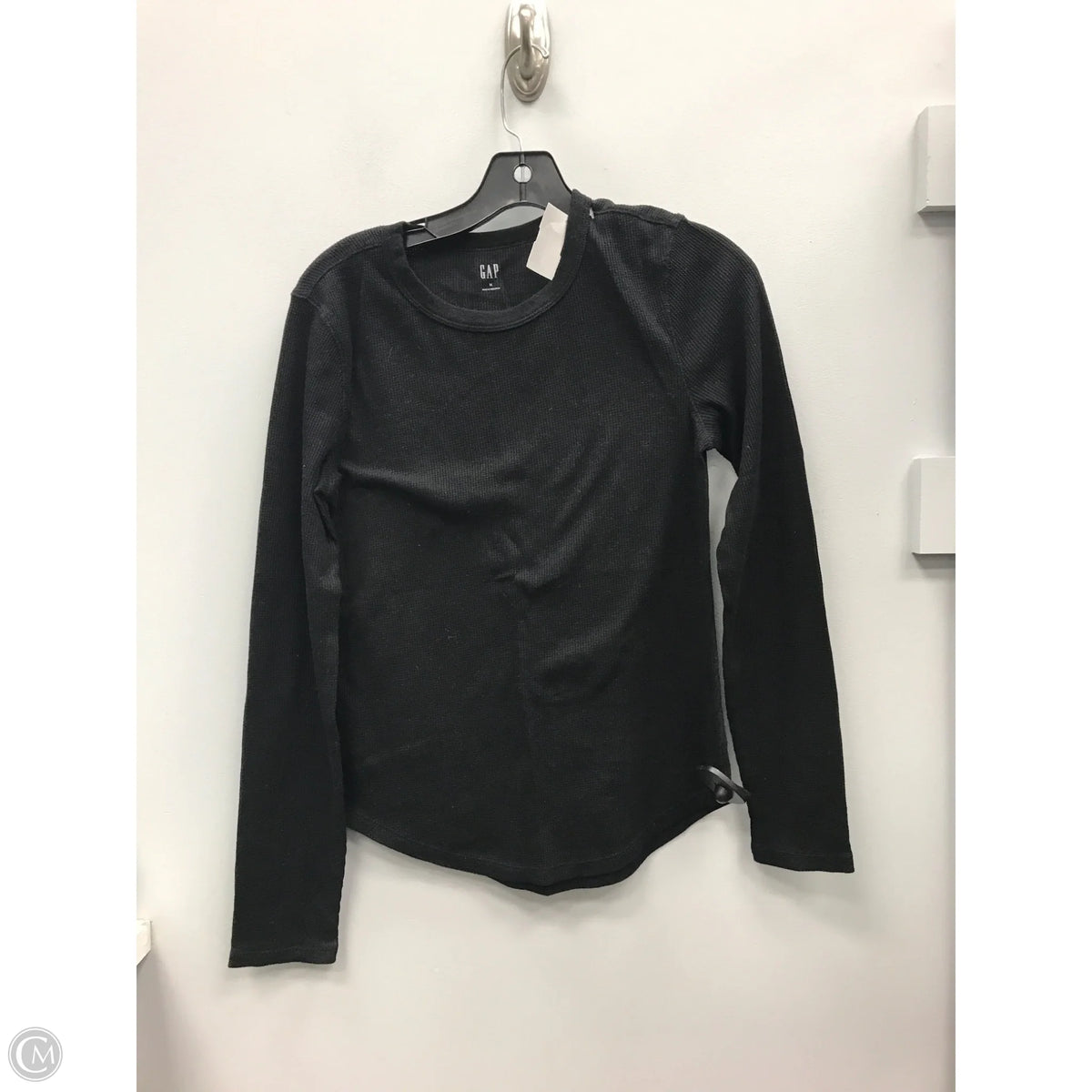 Top Long Sleeve Basic By Gap In Black, Size: M