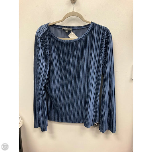 Top Long Sleeve By Inc In Blue, Size: L