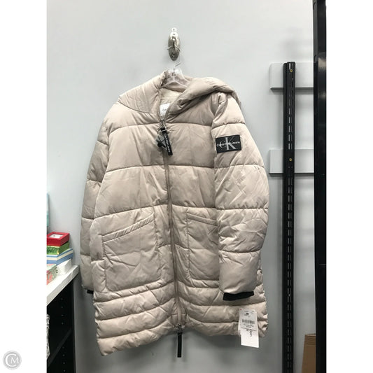 Coat Puffer & Quilted By Calvin Klein In Taupe, Size: Xl