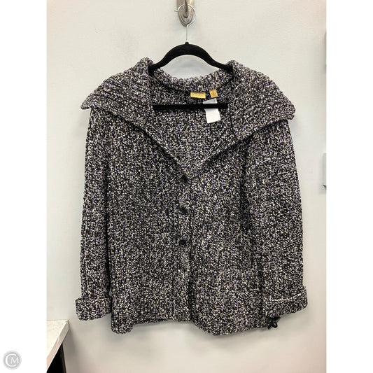 Sweater Cardigan By Caslon In Black & Cream, Size: 1x