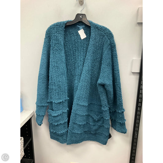 Sweater Cardigan By Barefoot Dreams In Teal, Size: 1x
