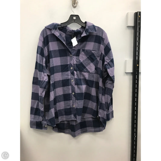 Top Long Sleeve By Eddie Bauer In Plaid Pattern, Size: Xl