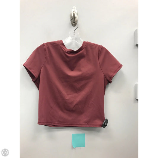 Athletic Top Short Sleeve By F&f In Maroon, Size: M