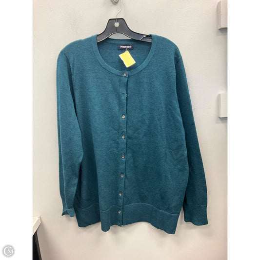 Sweater Cardigan By Lands End In Teal, Size: 1x