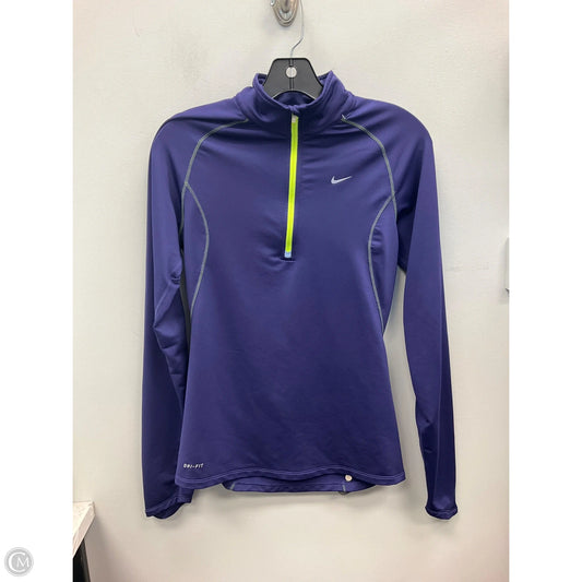 Athletic Top Long Sleeve Collar By Nike Apparel In Purple, Size: S
