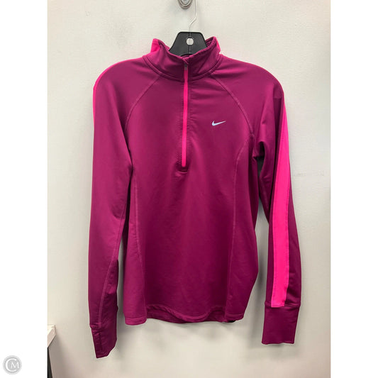 Athletic Top Long Sleeve Collar By Nike Apparel In Maroon, Size: S