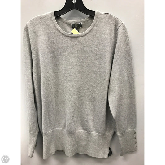 Top Long Sleeve By Jm Collections In Silver, Size: L
