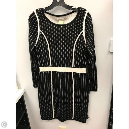 Dress Sweater By Calvin Klein In Black & Cream, Size: M