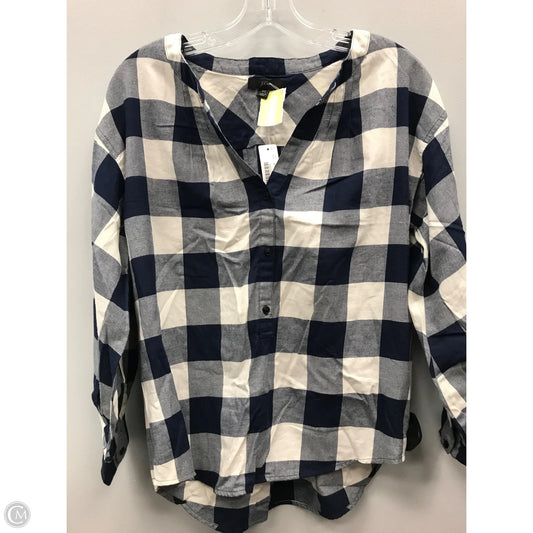 Top Long Sleeve By J. Crew In Checkered Pattern, Size: Xs