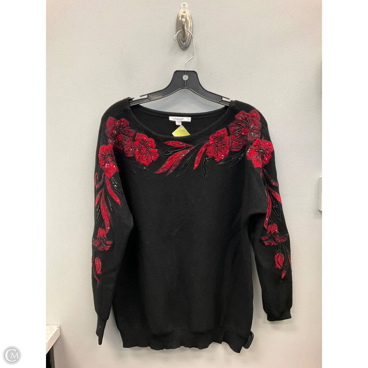 Sweater By Chicos In Black, Size: M