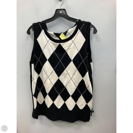 Top Sleeveless By Talbots In Black & Cream, Size: M