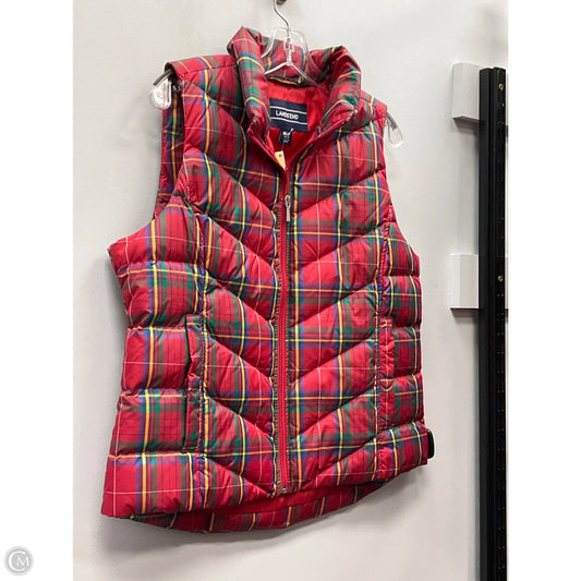 Vest Puffer & Quilted By Lands End In Plaid Pattern, Size: M