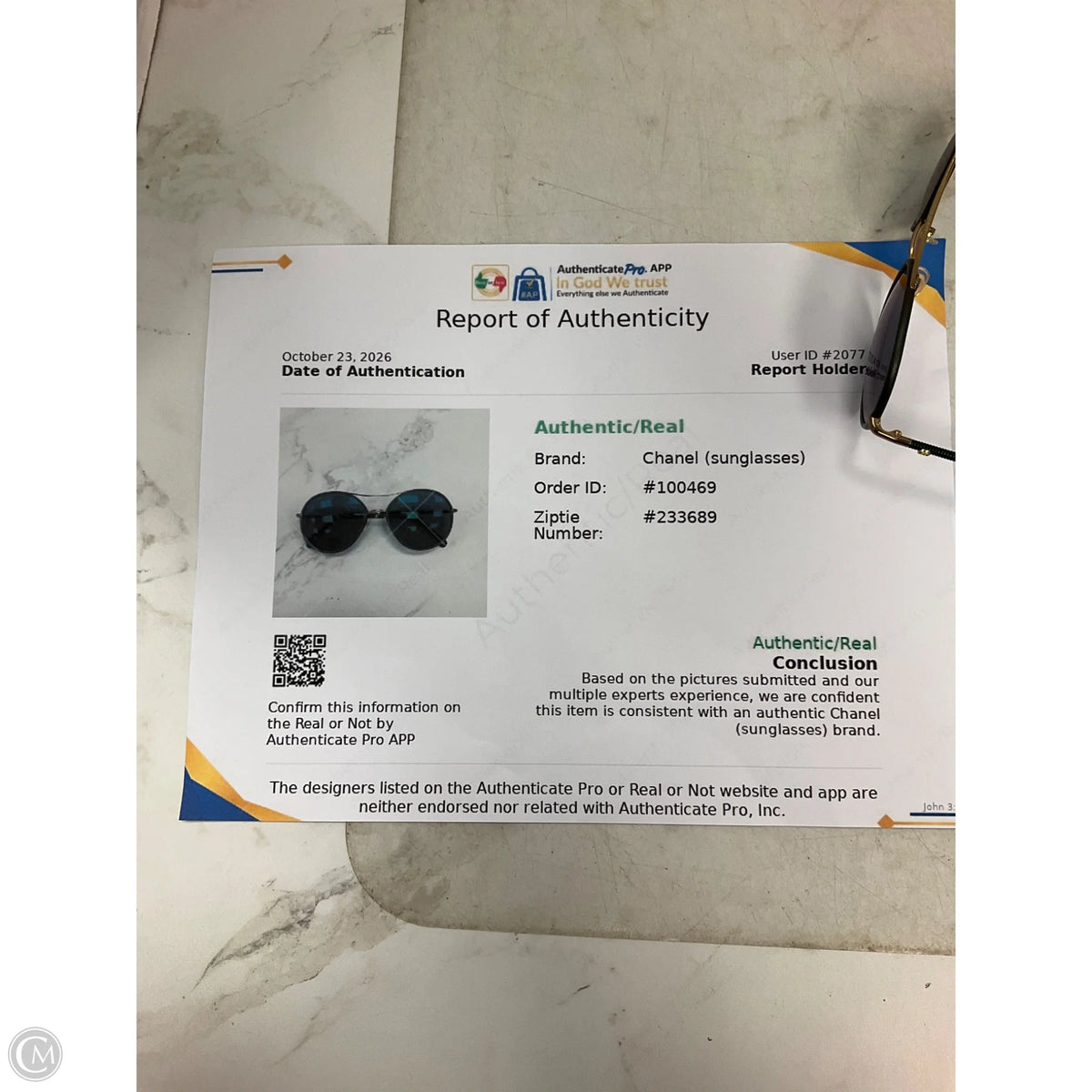 Sunglasses Luxury Designer By Chanel, Size: