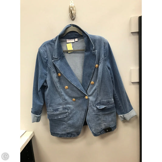 Blazer By Belle By Kim Gravel In Blue Denim, Size: M
