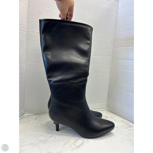 Boots Knee Heels By Clothes Mentor In Black, Size: 10