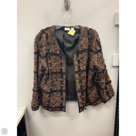 Blazer By Chicos In Black & Tan, Size: L